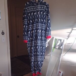 Snuggly Fair Isle Reindeer Hooded Onesie